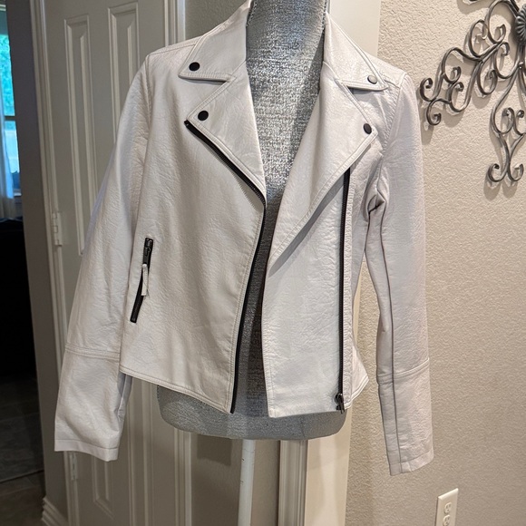 BB Dakota Jackets & Blazers - BB Dakota White/Cream Faux Leather Jacket